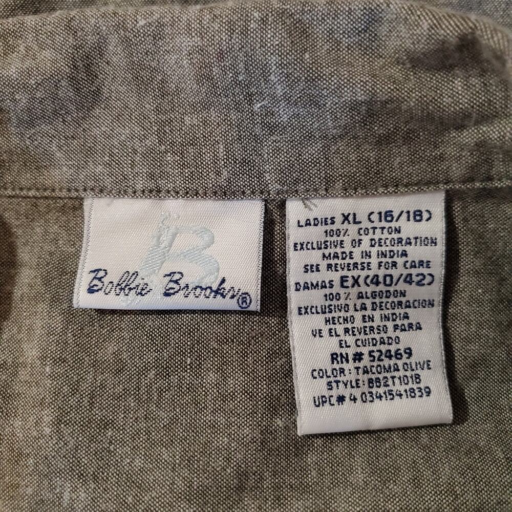Vtg Bobbie Brooks Layered Embroidered Patch Button Top Size XL Cottage Hippie - Picture 10 of 13